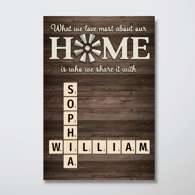 Home Is Who We Share Love With Crosswords Puzzle Art Personalized Poster - Image 10