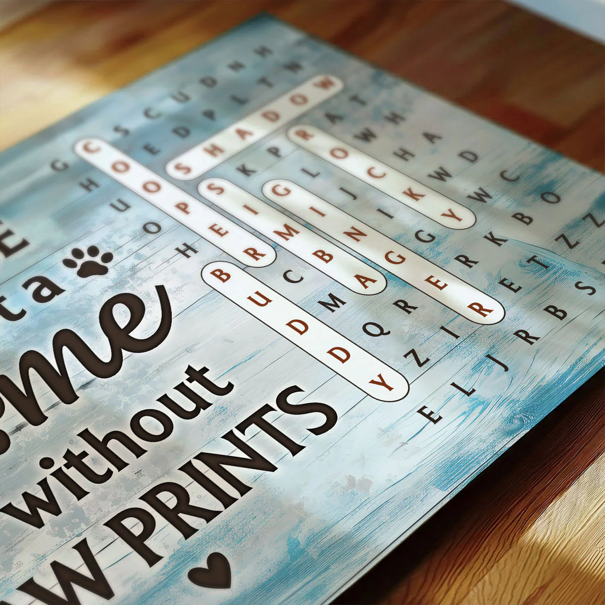 Home With Paw Prints Pet Name Word Search Puzzle - Personalized Poster - Image 10