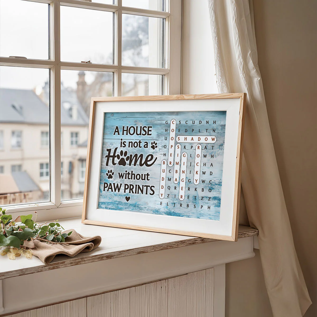 Home With Paw Prints Pet Name Word Search Puzzle - Personalized Poster - Image 5