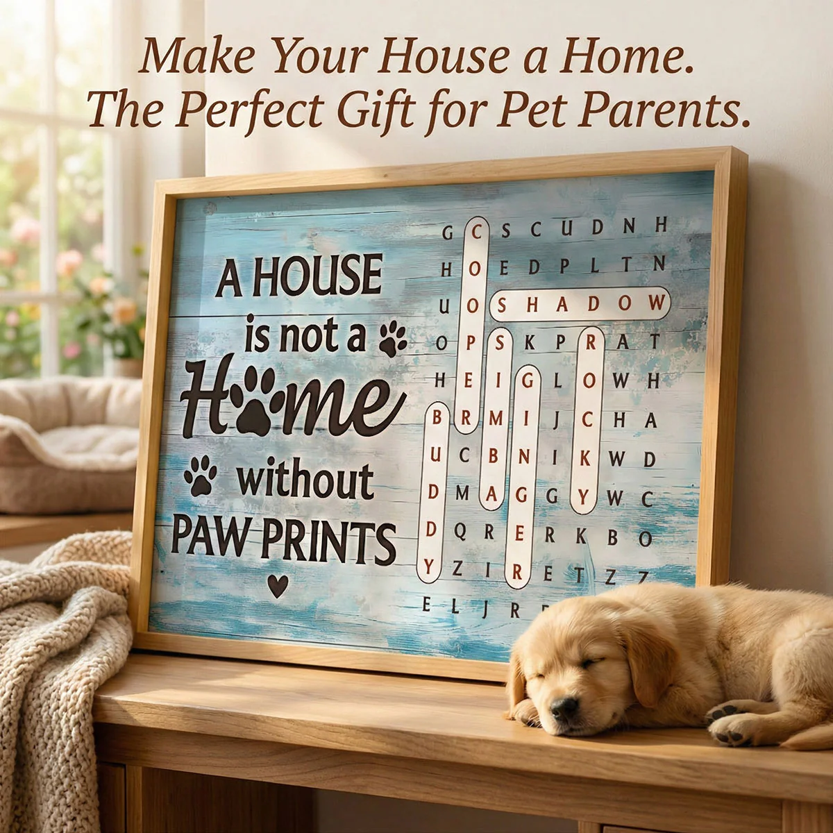 Home With Paw Prints Pet Name Word Search Puzzle - Personalized Poster - Image 6