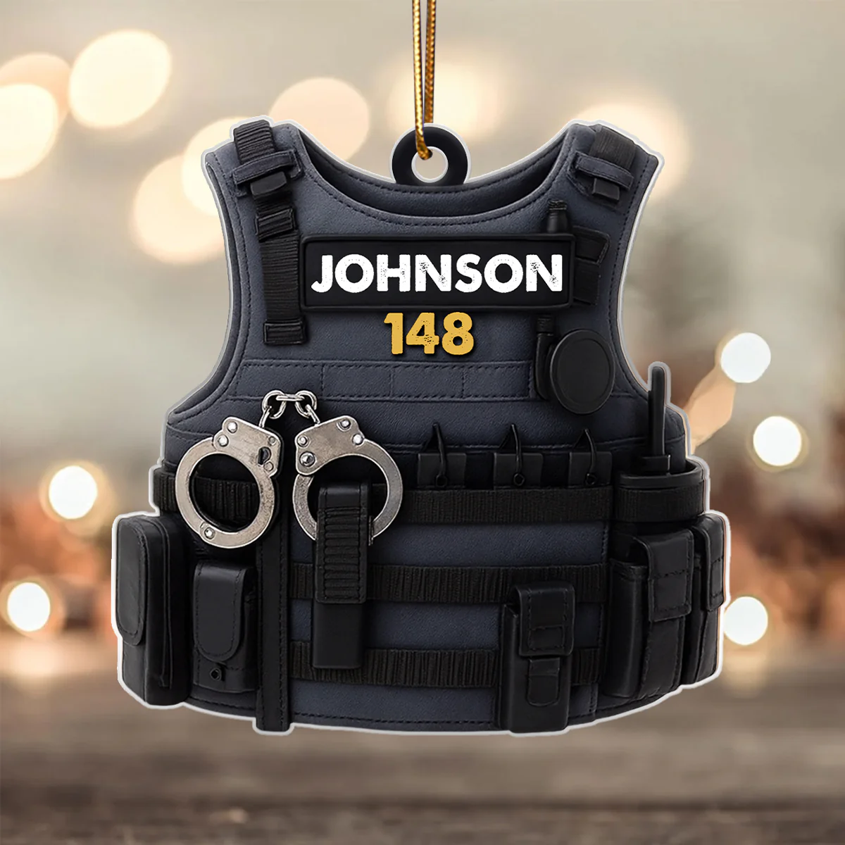 Honor, Duty & Sacrifice – Personalized Acrylic Ornament – Christmas Tribute Gift for Police Officers - Image 4