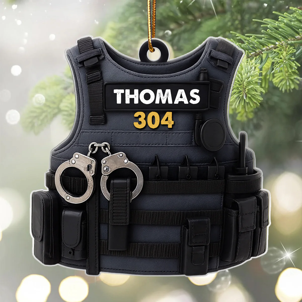 Honor, Duty & Sacrifice – Personalized Acrylic Ornament – Christmas Tribute Gift for Police Officers - Image 5