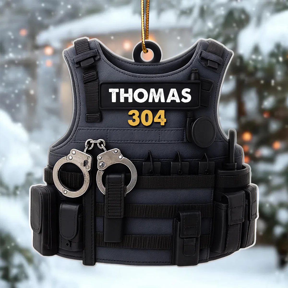 Honor, Duty & Sacrifice – Personalized Acrylic Ornament – Christmas Tribute Gift for Police Officers - Image 6