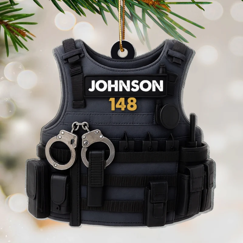 Honor, Duty & Sacrifice – Personalized Acrylic Ornament – Christmas Tribute Gift for Police Officers - Image 9