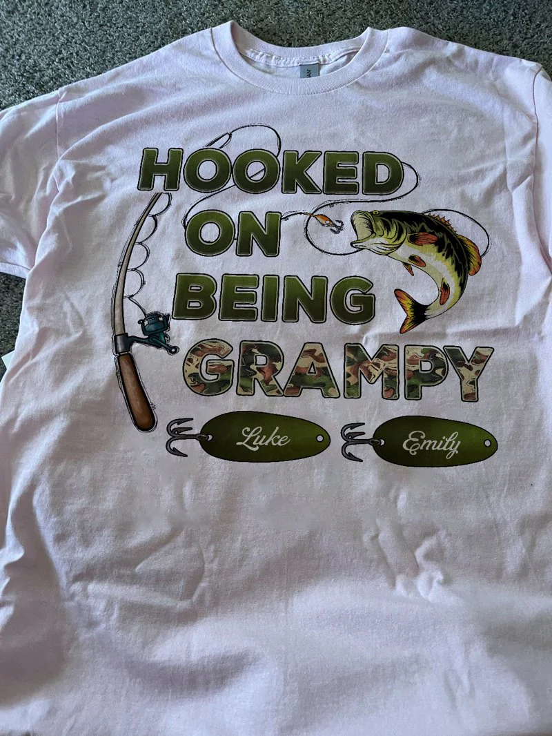 Hooked On Being Grandpa Papa Fishing Camouflage - Personalized Shirt - Gift For Proud American Dad, Grandpa - Image 8