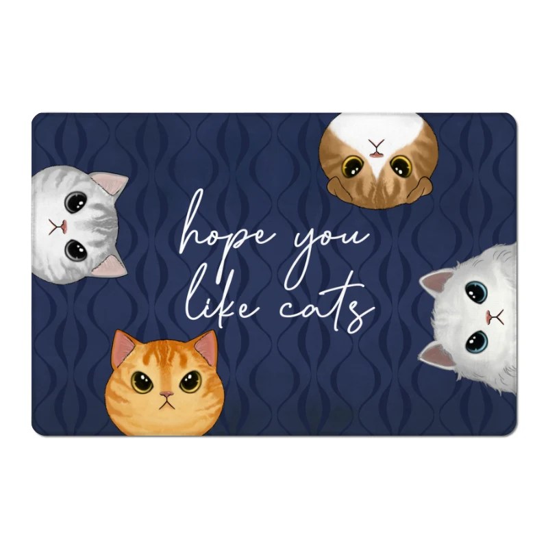 Hope You Like Cats Half Face Cat Personalized Doormat - Image 3