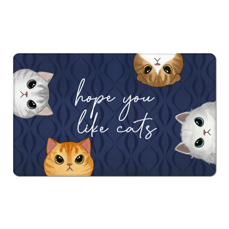 Hope You Like Cats Half Face Cat Personalized Doormat - Image 5