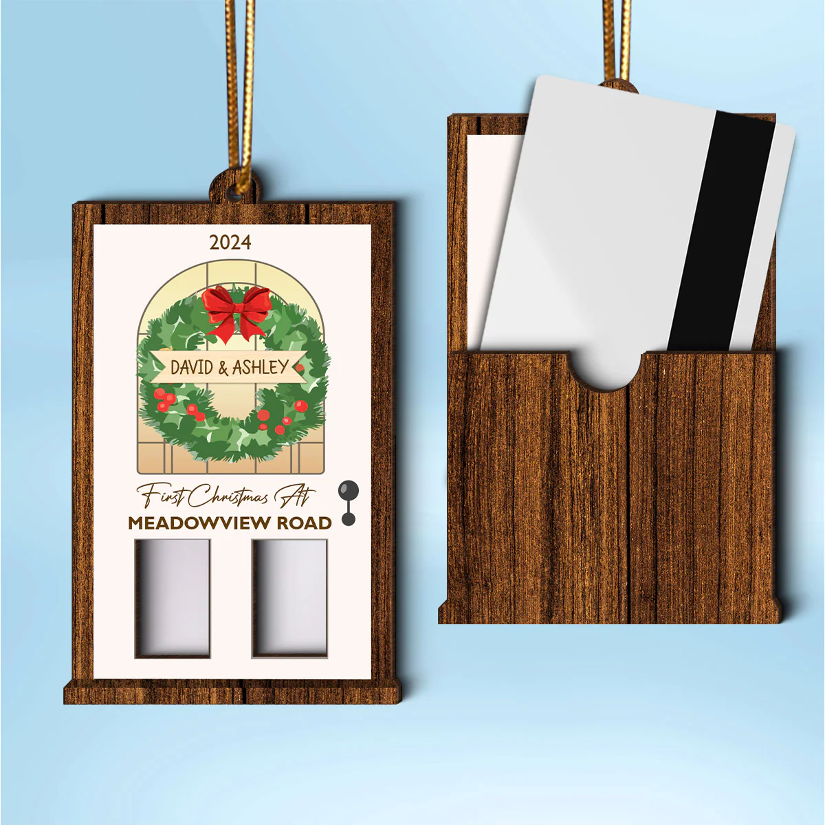 House Warming Gift Card Holder Ornament, Personalized Christmas Gift For New Home, Christmas Housewarming Gifts For Couple, For Newlywed - Image 2