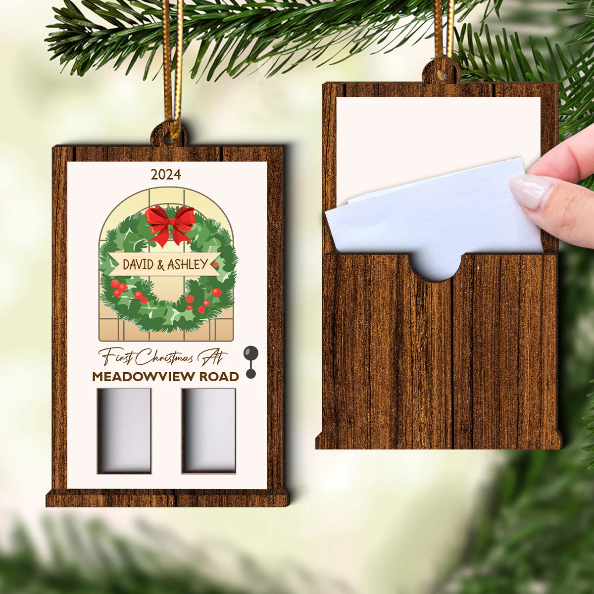 House Warming Gift Card Holder Ornament, Personalized Christmas Gift For New Home, Christmas Housewarming Gifts For Couple, For Newlywed - Image 3