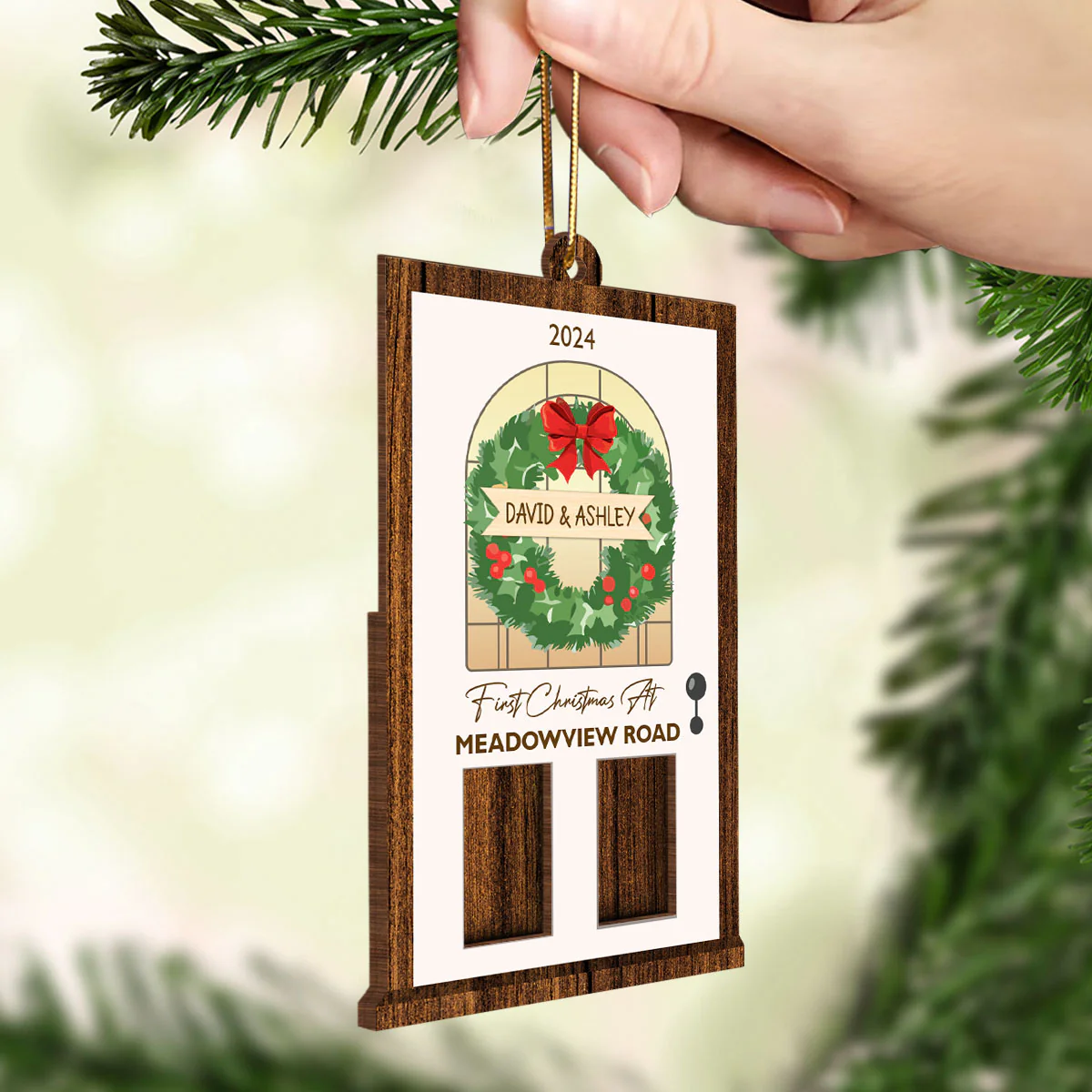 House Warming Gift Card Holder Ornament, Personalized Christmas Gift For New Home, Christmas Housewarming Gifts For Couple, For Newlywed - Image 4