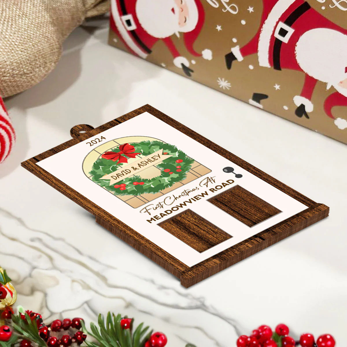 House Warming Gift Card Holder Ornament, Personalized Christmas Gift For New Home, Christmas Housewarming Gifts For Couple, For Newlywed - Image 6