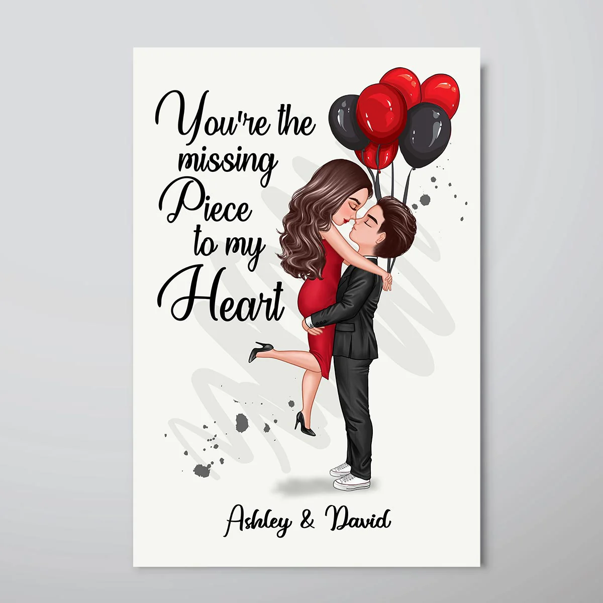 Hugging Couple Gift For Him Gift For Her Personalized Poster