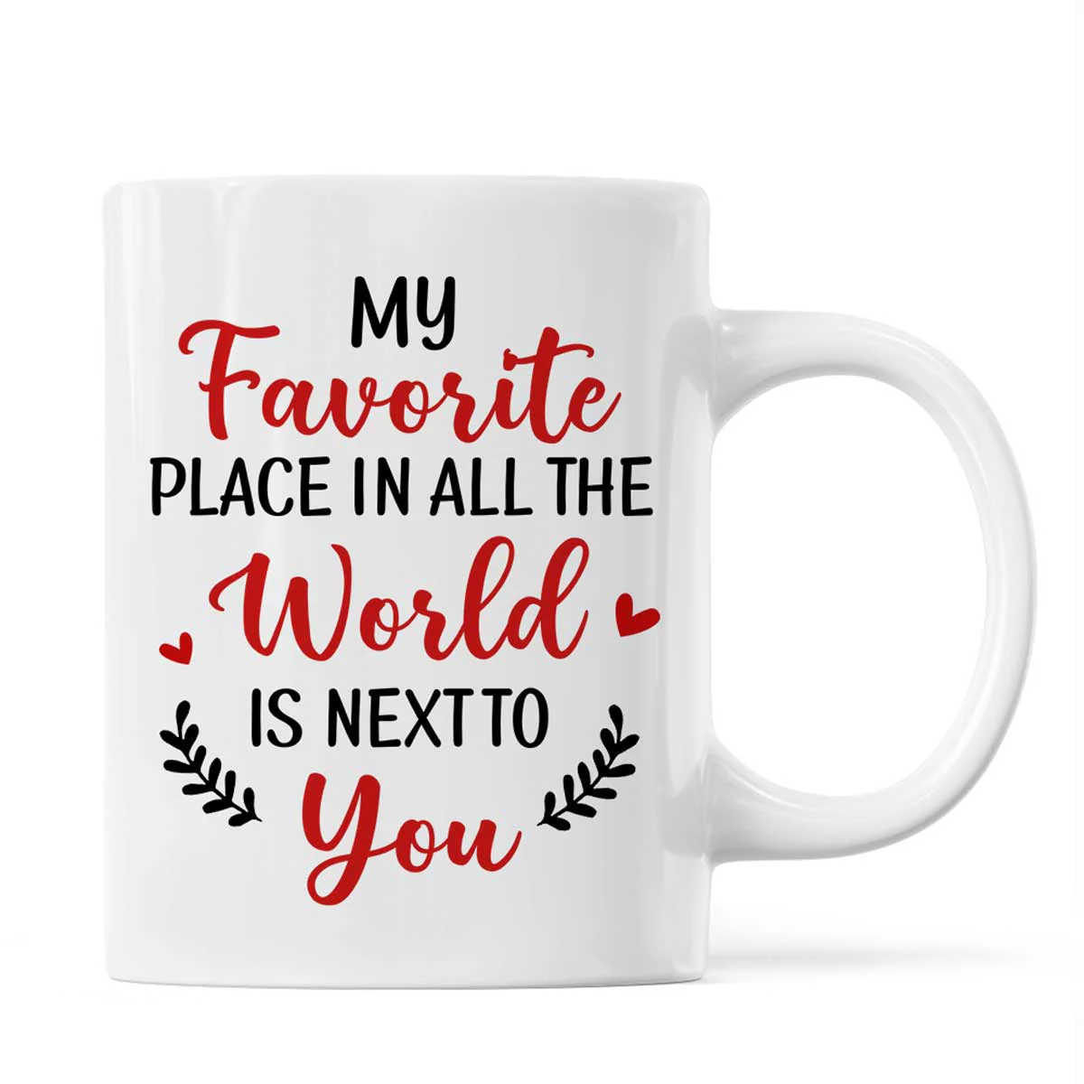 Hugging Doll Couple Under Red Tree Anniversary Gift For Him For Her Personalized Mug - Image 3