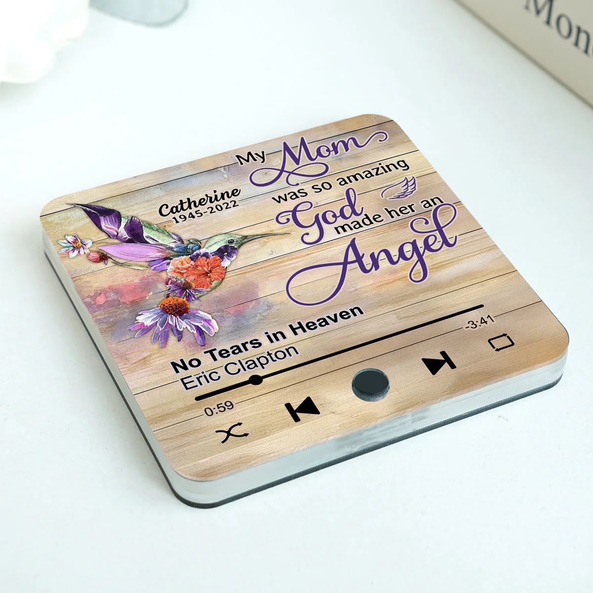 Hummingbird My Mom Was So Amazing God Made Her An Angel Personalized Music Fridge Magnet, Memorial Keepsake, Remembrance Gift - Image 3