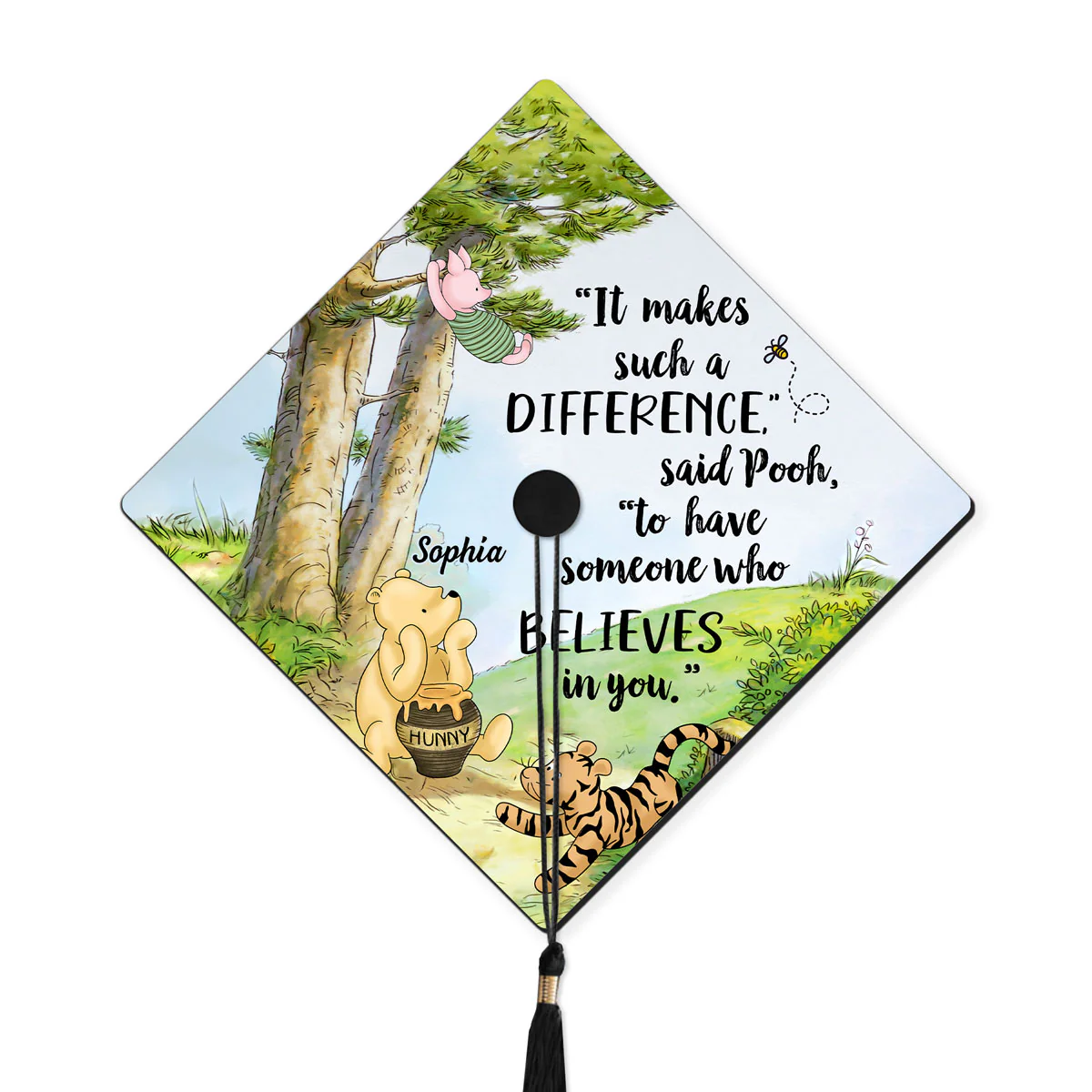 Hunny Bear It Make Such Different To Have Someone Believes In You Grad Gift Graduation Cap Topper - Image 8