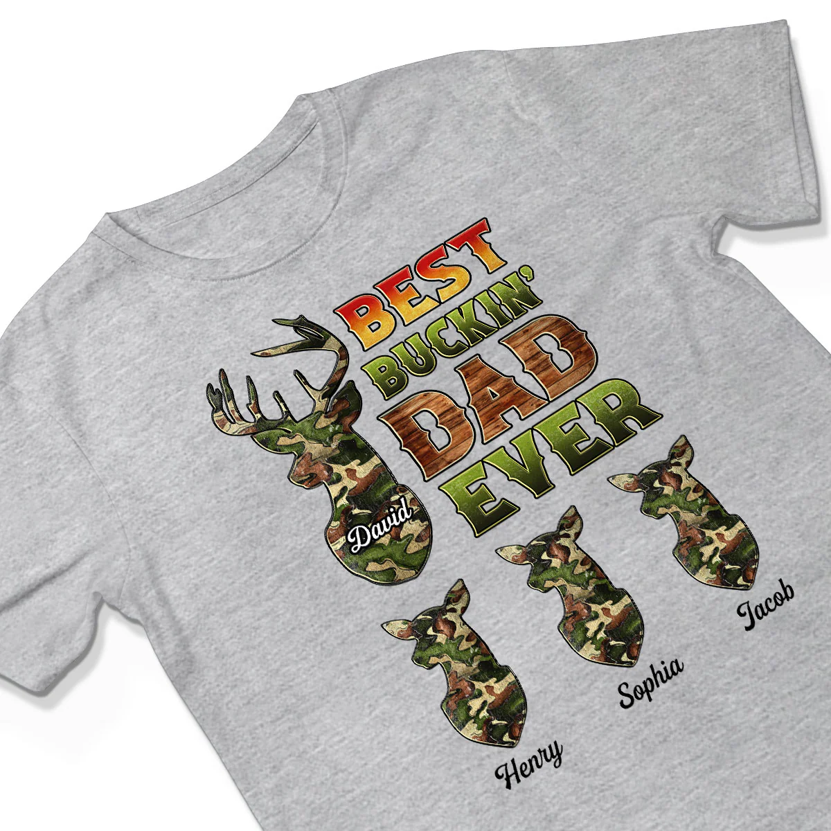 Hunting Best Buckin‘ Dad Ever Personalized Shirt - Image 3