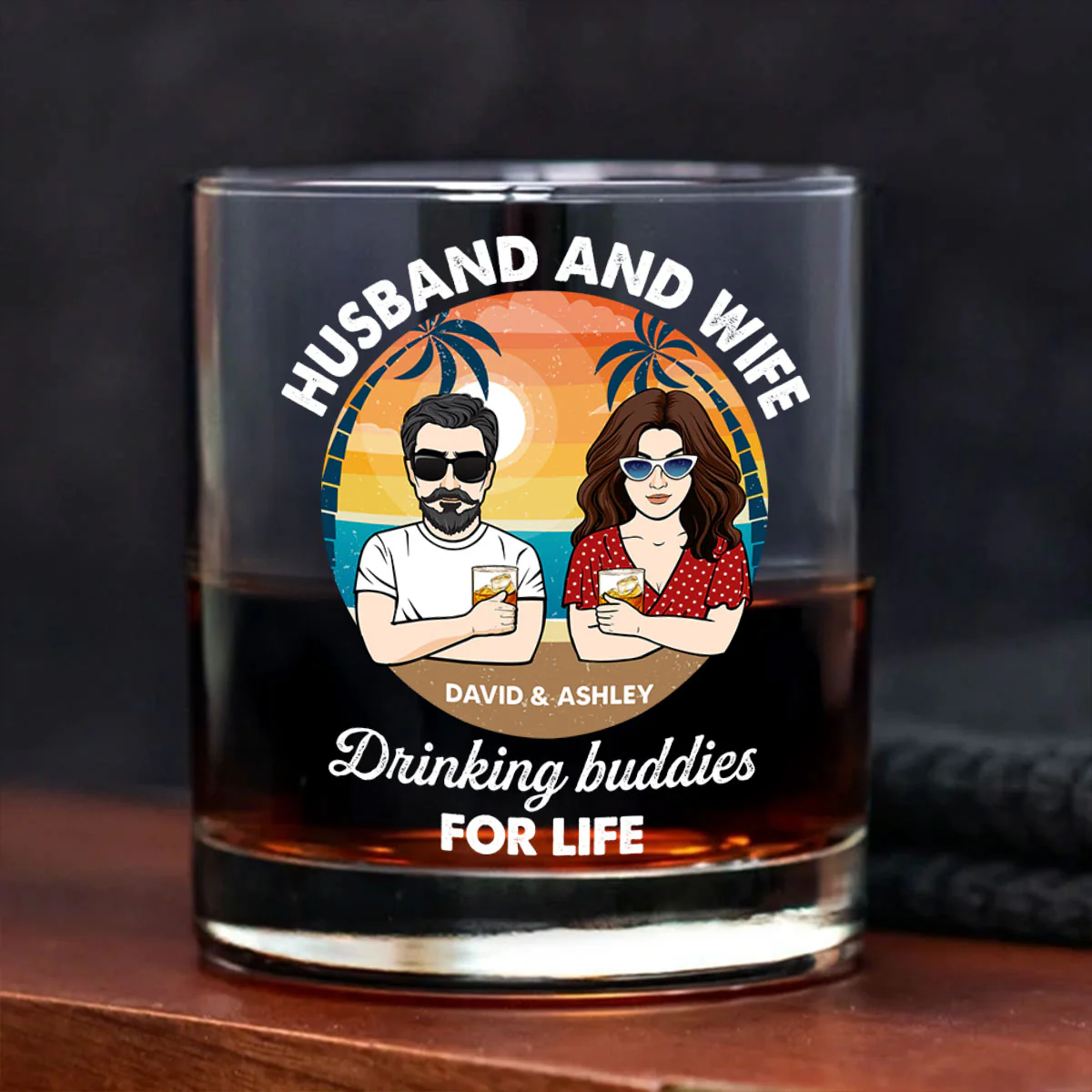Husband And Wife Drinking Buddies for Life Personalized Wine Glass, Gift for him, Gift for her
