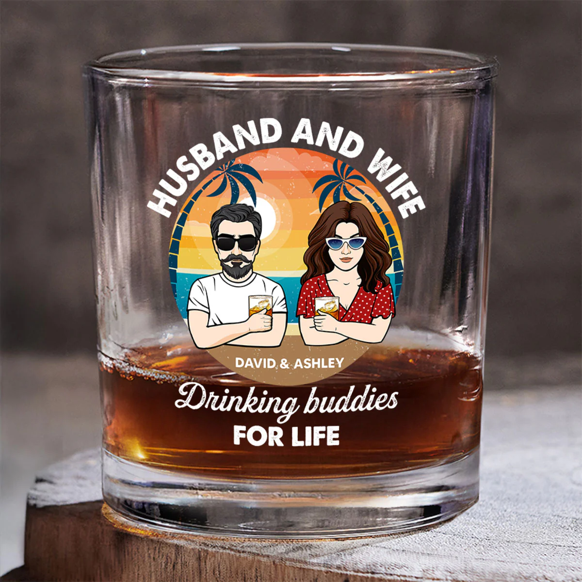 Husband And Wife Drinking Buddies for Life Personalized Wine Glass, Gift for him, Gift for her - Image 4