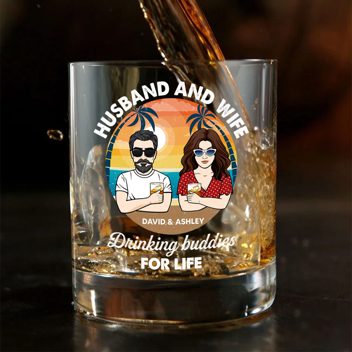 Husband And Wife Drinking Buddies for Life Personalized Wine Glass, Gift for him, Gift for her - Image 5