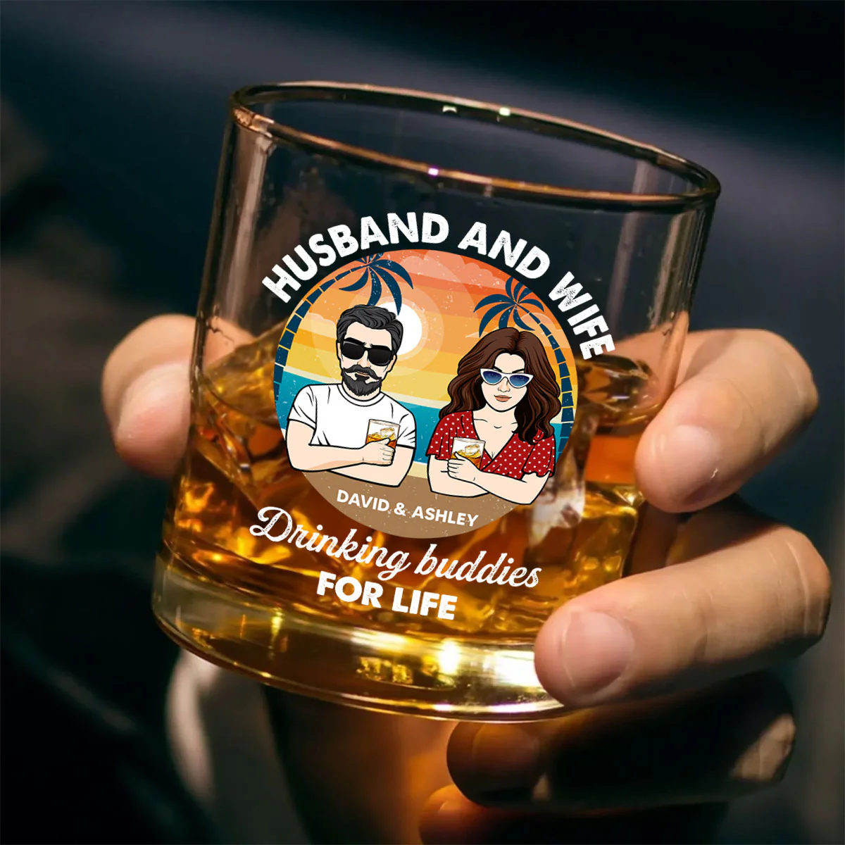 Husband And Wife Drinking Buddies for Life Personalized Wine Glass, Gift for him, Gift for her - Image 6