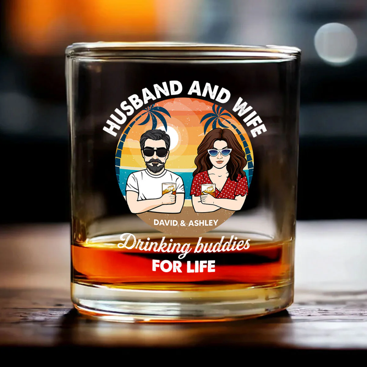 Husband And Wife Drinking Buddies for Life Personalized Wine Glass, Gift for him, Gift for her - Image 7