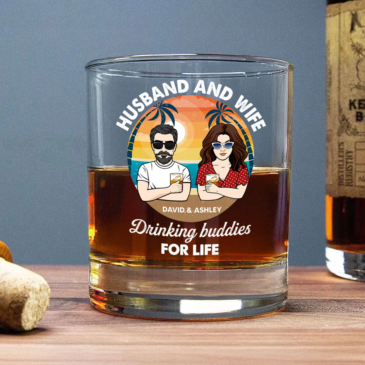 Husband And Wife Drinking Buddies for Life Personalized Wine Glass, Gift for him, Gift for her - Image 8