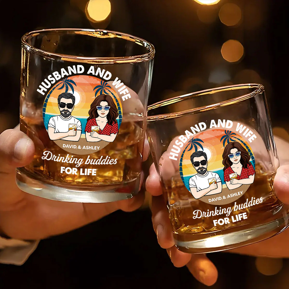 Husband And Wife Drinking Buddies for Life Personalized Wine Glass, Gift for him, Gift for her - Image 9