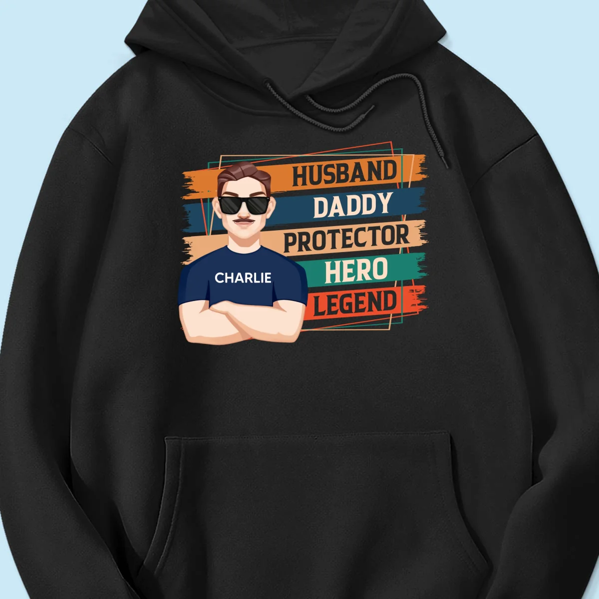 Husband Daddy Protector Hero Legend Retro Personalized Shirt - Image 13