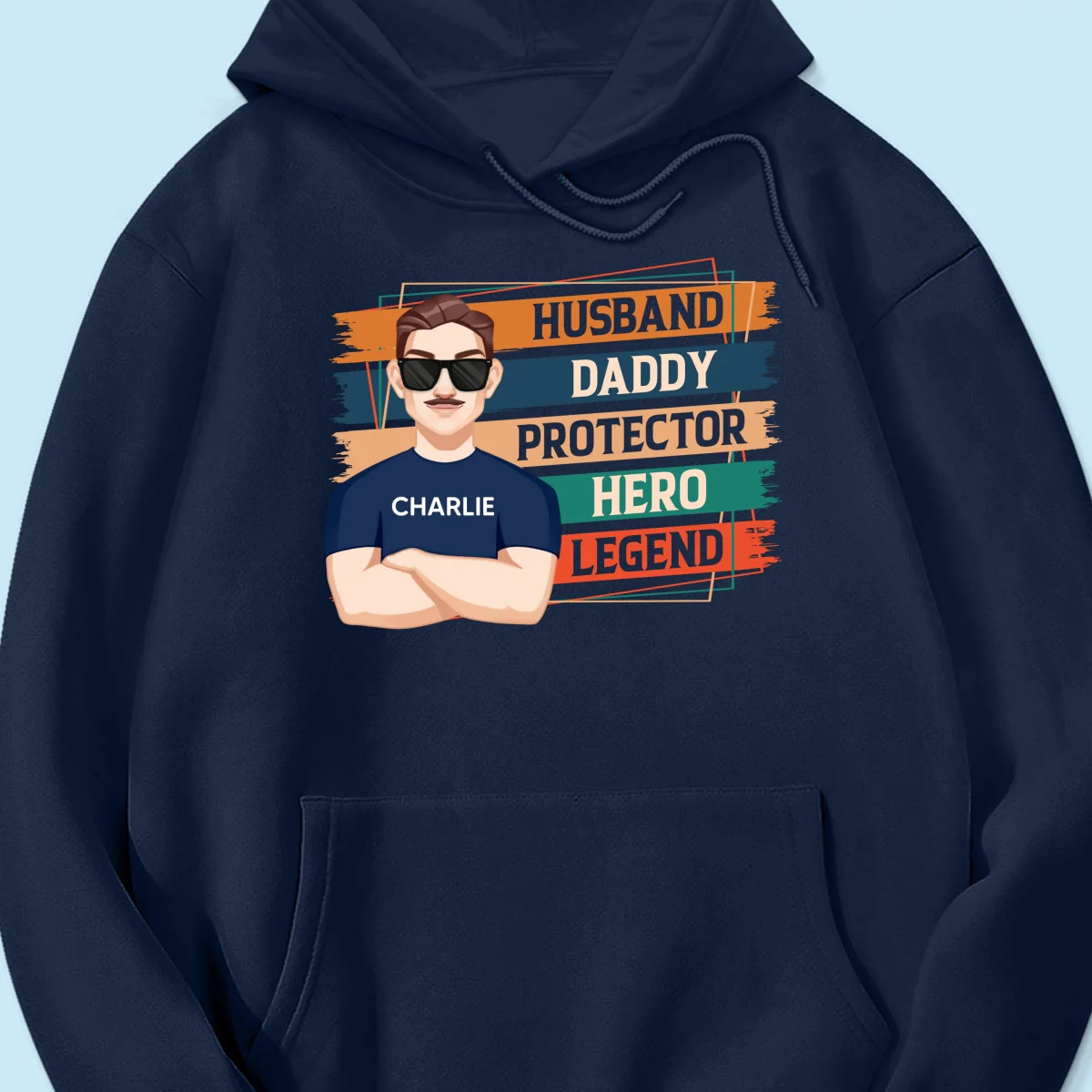Husband Daddy Protector Hero Legend Retro Personalized Shirt - Image 14