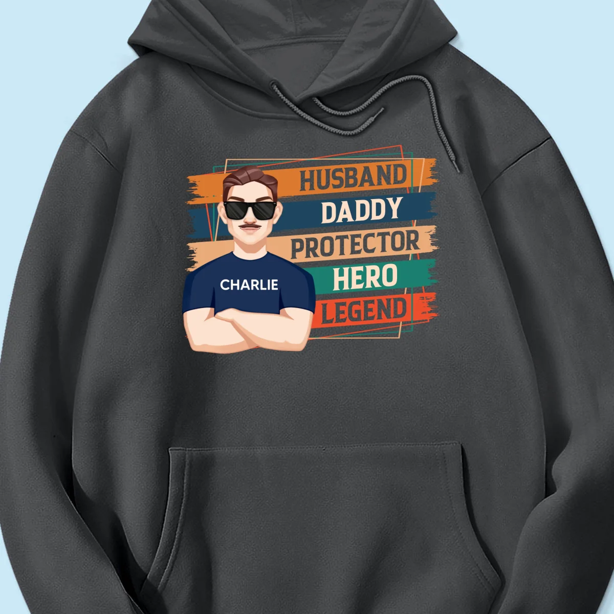 Husband Daddy Protector Hero Legend Retro Personalized Shirt - Image 15