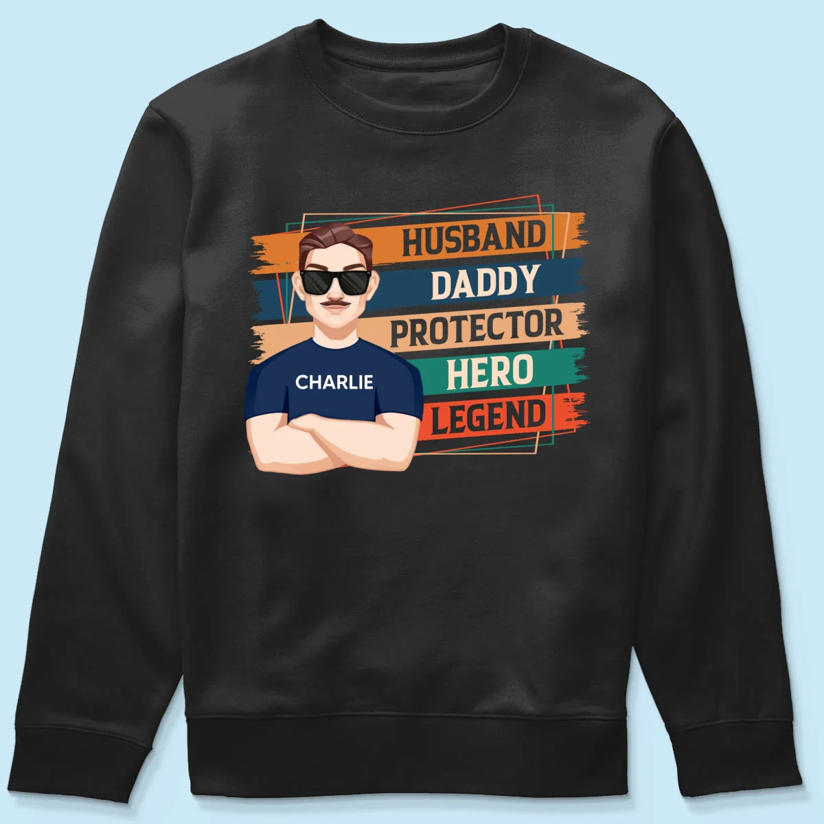 Husband Daddy Protector Hero Legend Retro Personalized Shirt - Image 16