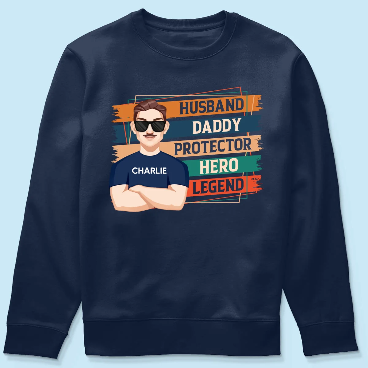 Husband Daddy Protector Hero Legend Retro Personalized Shirt - Image 17