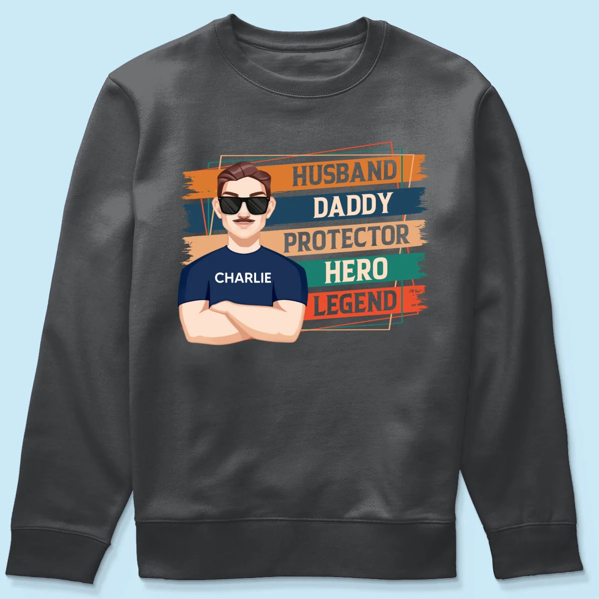 Husband Daddy Protector Hero Legend Retro Personalized Shirt - Image 18