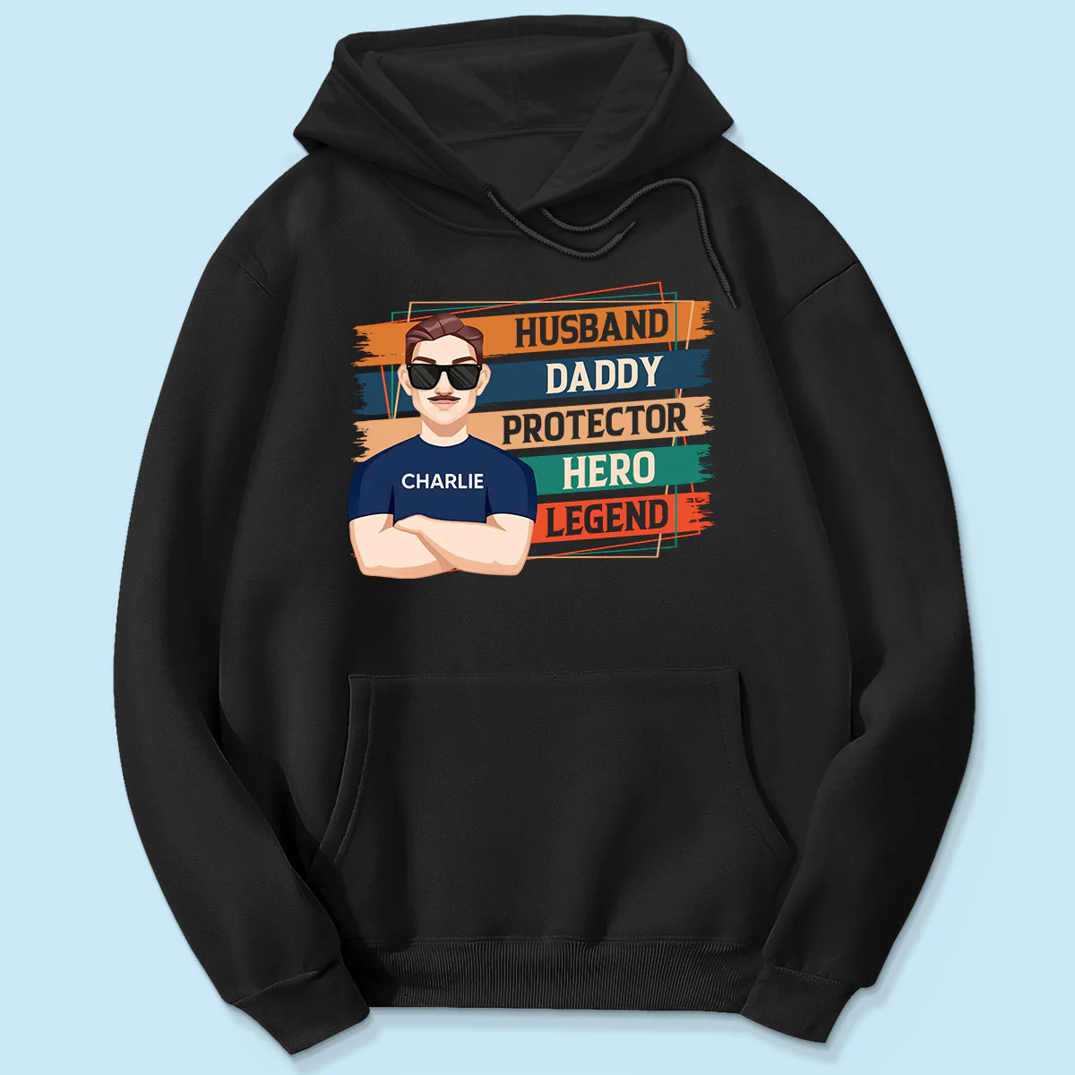 Husband Daddy Protector Hero Legend Retro Personalized Shirt - Image 5