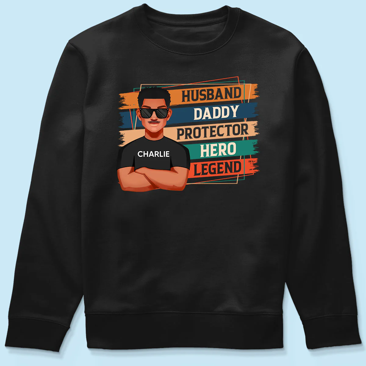 Husband Daddy Protector Hero Legend Retro Personalized Shirt - Image 6