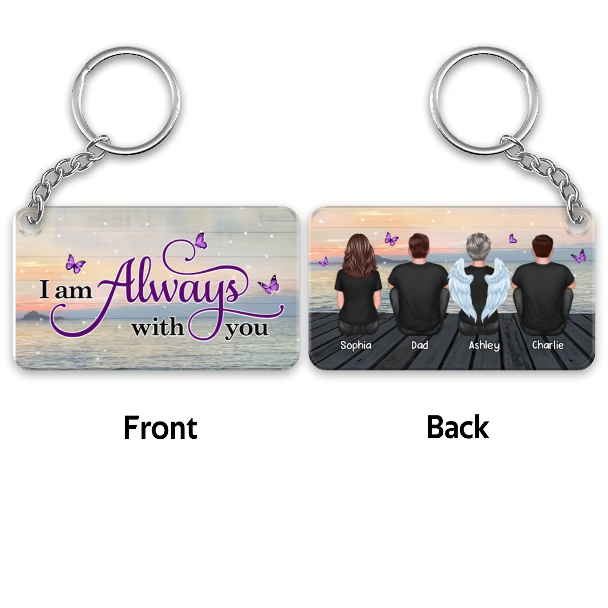 I Am Always With You Lake View Memorial Personalized Acrylic Keychain - Image 4