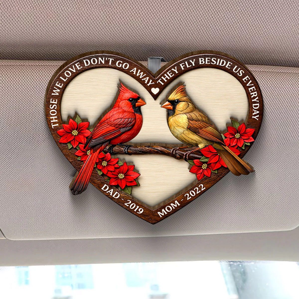 I Am Always With You Memorial Cardinal - Personalized Car Visor Clip - Heartfelt Remembrance Keepsake for Loved Ones - Image 3