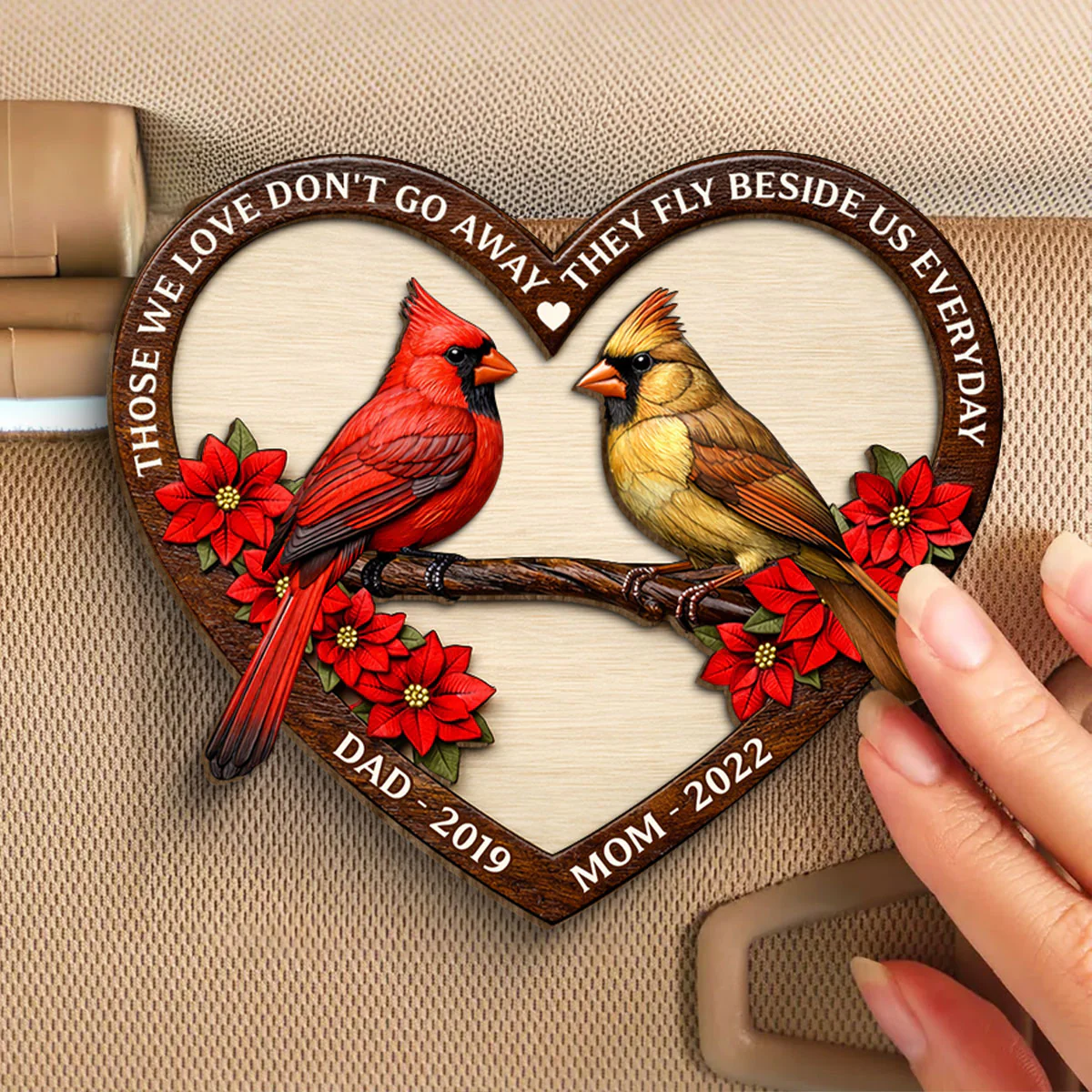 I Am Always With You Memorial Cardinal - Personalized Car Visor Clip - Heartfelt Remembrance Keepsake for Loved Ones - Image 5
