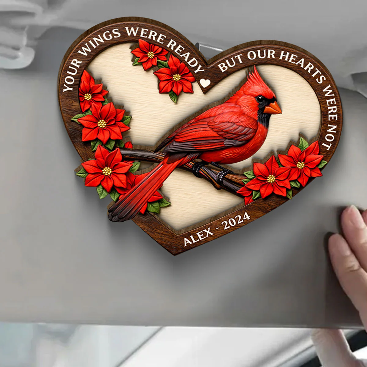 I Am Always With You Memorial Cardinal - Personalized Car Visor Clip - Heartfelt Remembrance Keepsake for Loved Ones - Image 6