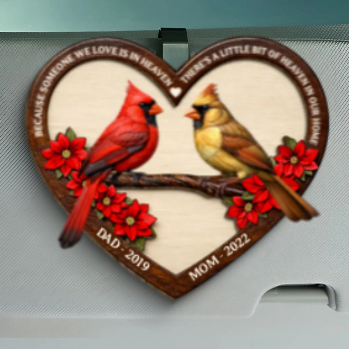 I Am Always With You Memorial Cardinal - Personalized Car Visor Clip - Heartfelt Remembrance Keepsake for Loved Ones - Image 7