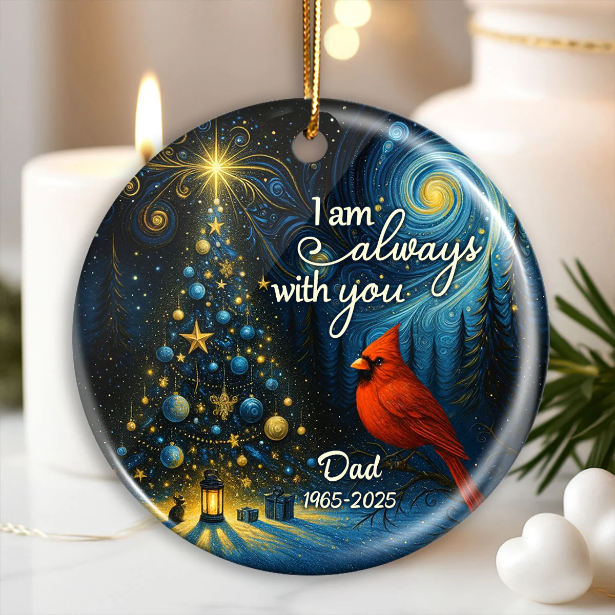 I Am Always With You Starry Night Personalized Ceramic Ornament, Memorial Remembrance Keepsake for Loved Ones - Image 4