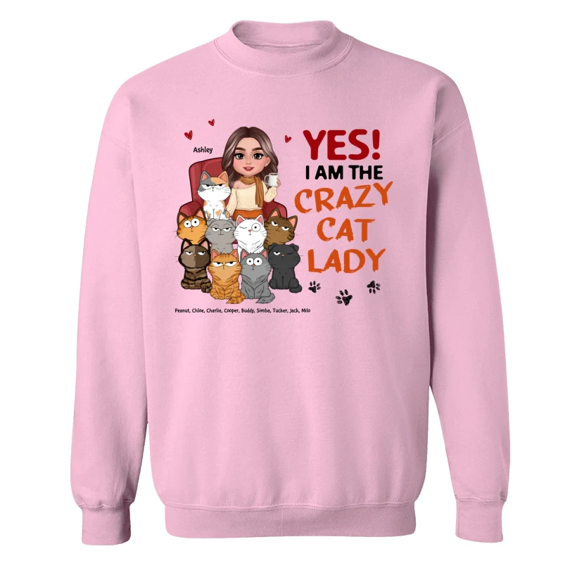 I Am The Crazy Cat Lady Funny Cats Expressions Personalized Shirt - Image 19