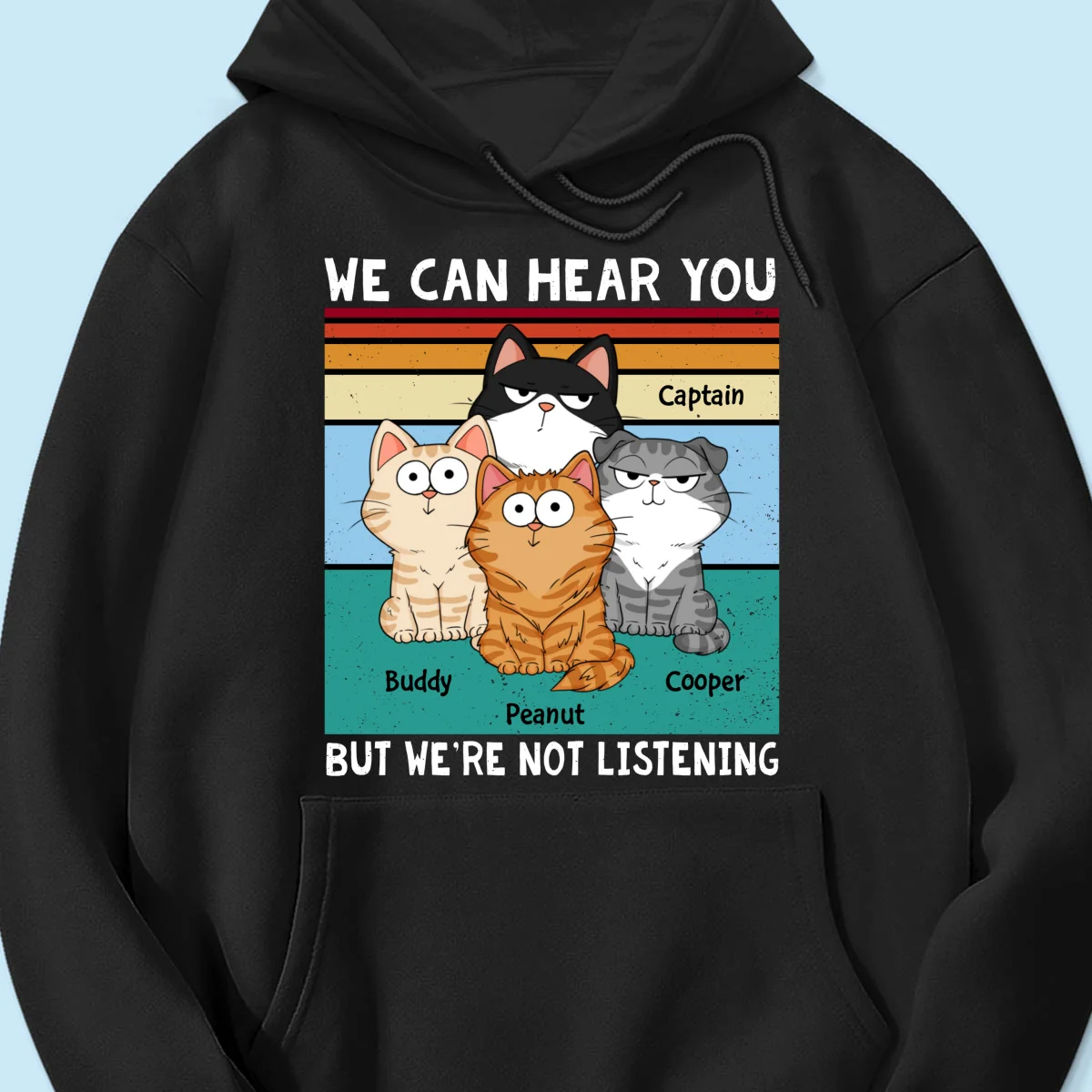 I Can Hear You But I‘m Not Listening Funny Cats Expressions Personalized Shirt - Image 11