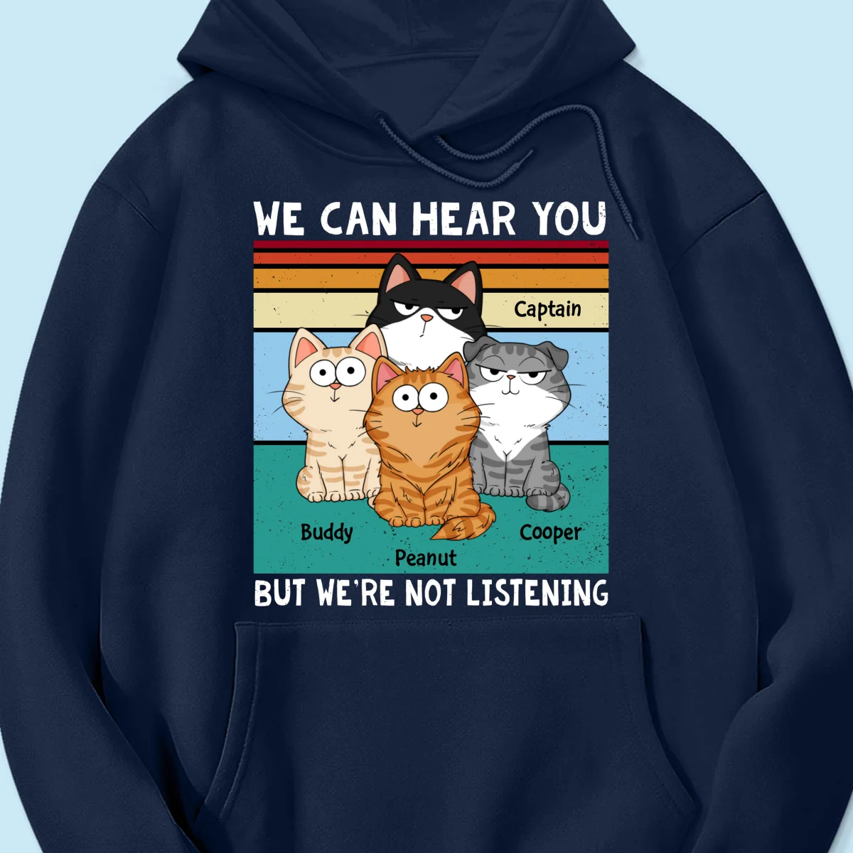 I Can Hear You But I‘m Not Listening Funny Cats Expressions Personalized Shirt - Image 12