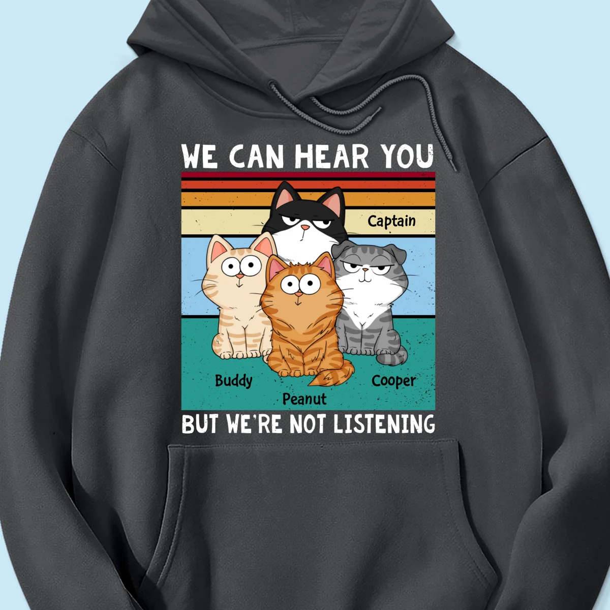 I Can Hear You But I‘m Not Listening Funny Cats Expressions Personalized Shirt - Image 13