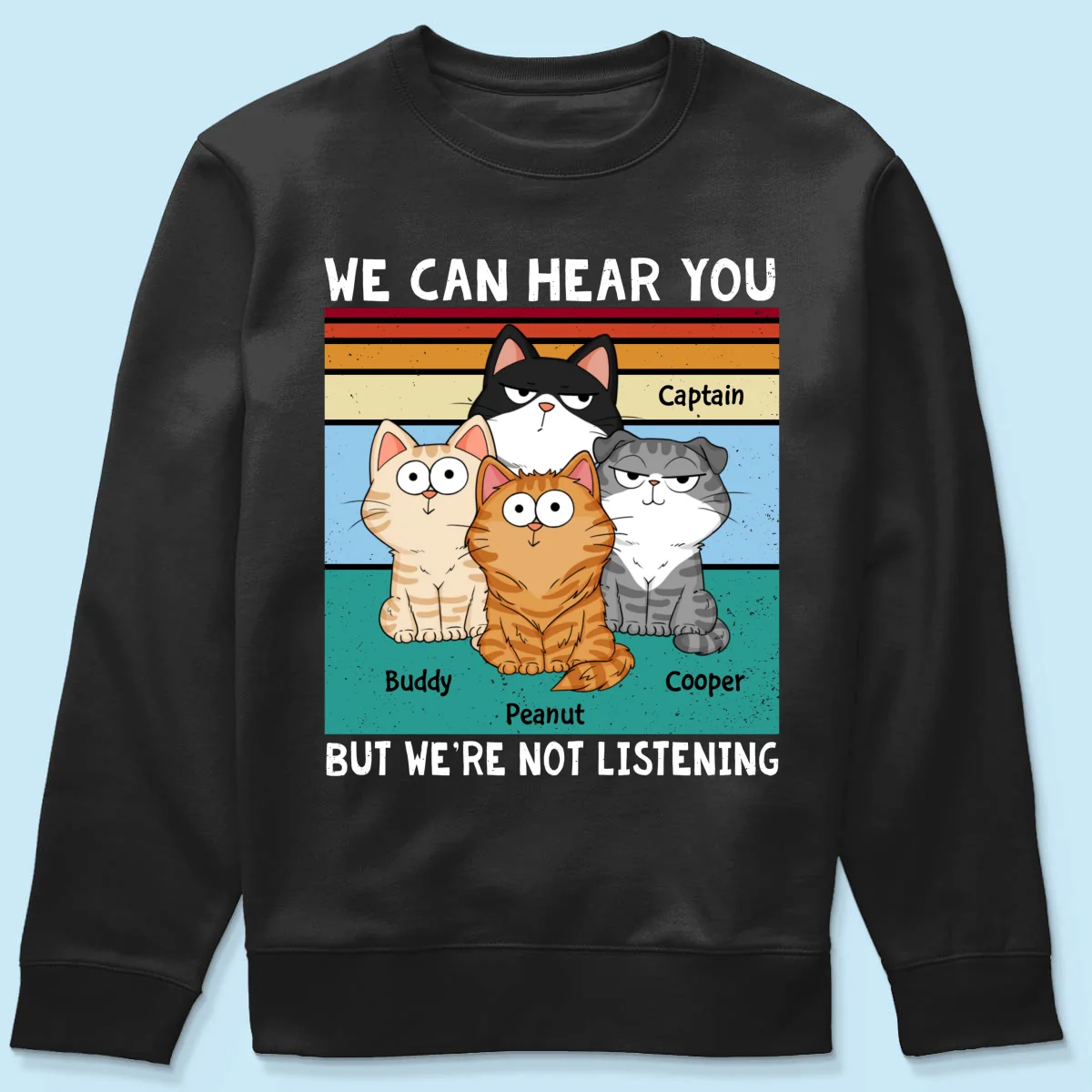 I Can Hear You But I‘m Not Listening Funny Cats Expressions Personalized Shirt - Image 14
