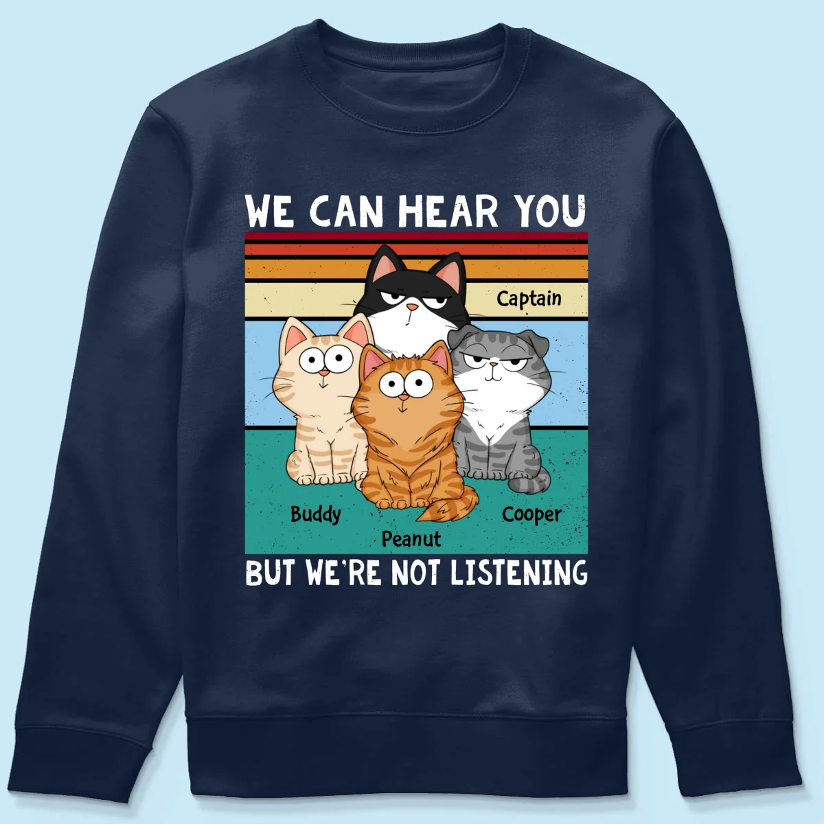 I Can Hear You But I‘m Not Listening Funny Cats Expressions Personalized Shirt - Image 15