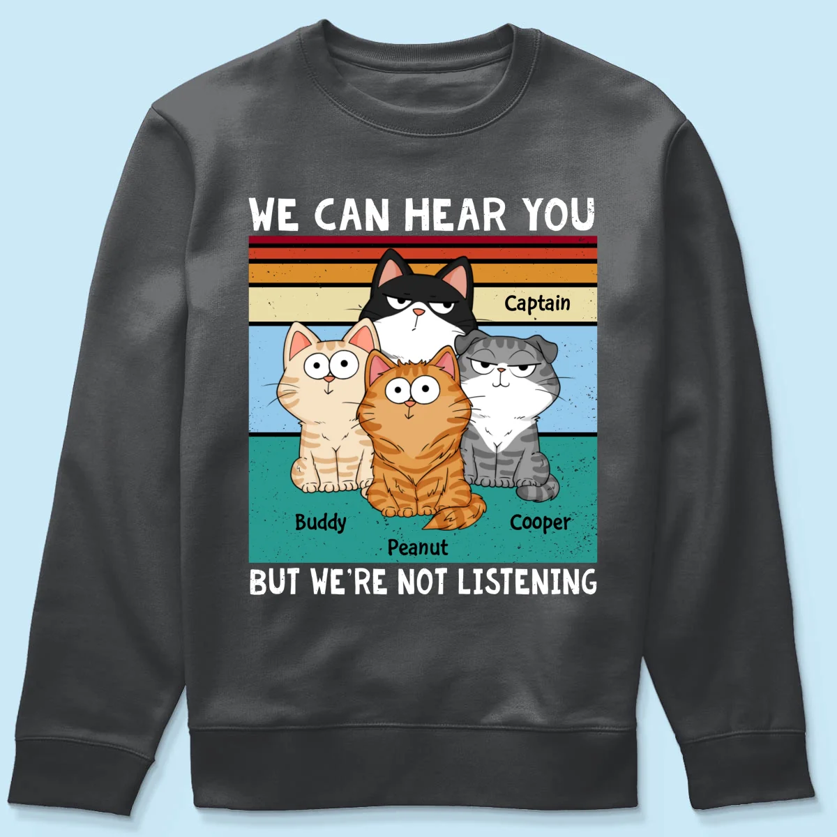 I Can Hear You But I‘m Not Listening Funny Cats Expressions Personalized Shirt - Image 16