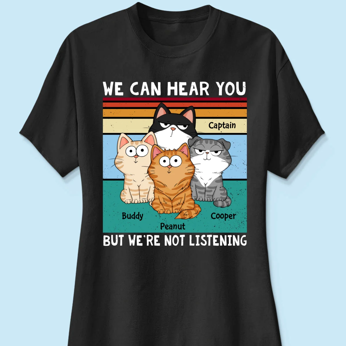 I Can Hear You But I‘m Not Listening Funny Cats Expressions Personalized Shirt - Image 8