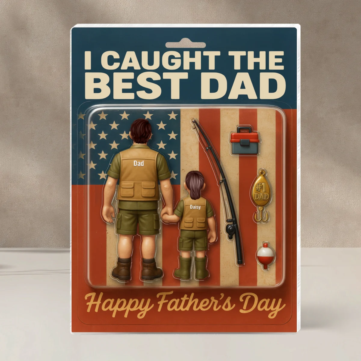 I Caught The Best Dad Custom Fishing Action Figure Personalized Acrylic Block Plaque, Gift for Dad - Image 10